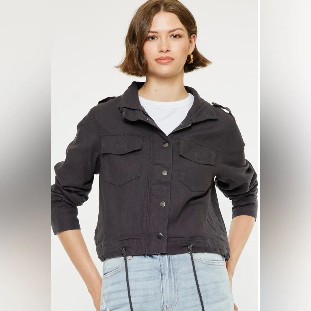 KanCan Cyclone Gray Utility Jacket Size S